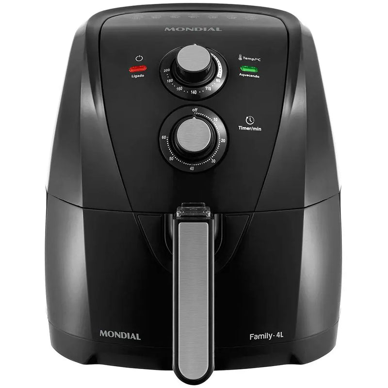 Fritadeira Elétrica Sem Óleo Air Fryer Mondial Family AFN40FB 4 L Preta – Bivolt + BRINDE [10 POTES HERMETICOS]