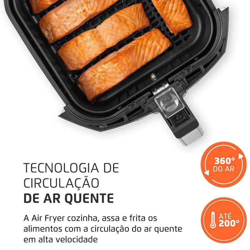 Fritadeira Elétrica Sem Óleo Air Fryer Mondial Family AFN40FB 4 L Preta – Bivolt + BRINDE [10 POTES HERMETICOS]